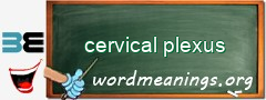 WordMeaning blackboard for cervical plexus